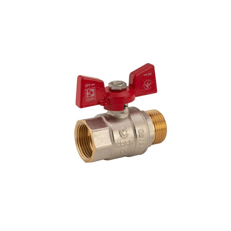 KULOVÝ KOHOUT MOTÝL, ČERVENÝ, KR.218 3/4"FM | KR.218 3/4"FM PROCRAFT - PŘÍSLUŠENSTVÍ (KOHOUTY, ŠROUBENÍ,...) - SANITA