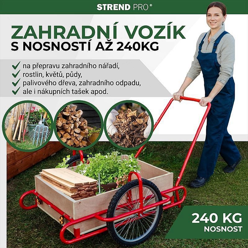 VOZÍK DVOUKOLÁK OPTIMUS, 89X63X25CM, NOSNOST 240KG - RUDLÍKY, VOZÍKY - DÍLNA A GARÁŽ