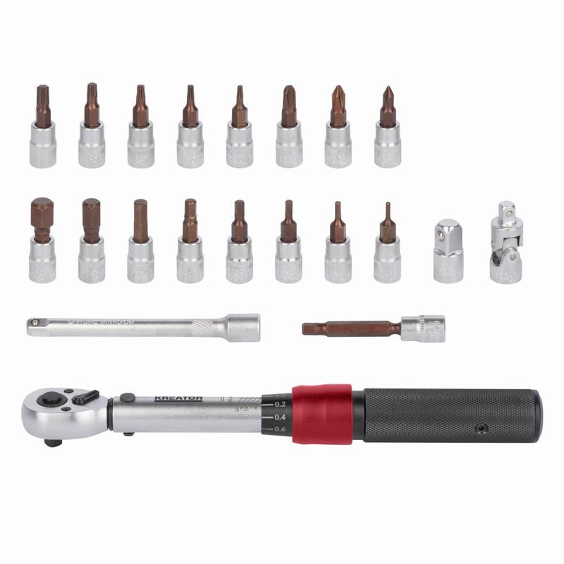 KREATOR KRT503101 MOMENTOVÝ KLÍČ SET 21 KS 1/4" 2-20NM - MOMENTOVÉ KLÍČE A NÁSOBIČE - RUČNÍ NÁŘADÍ