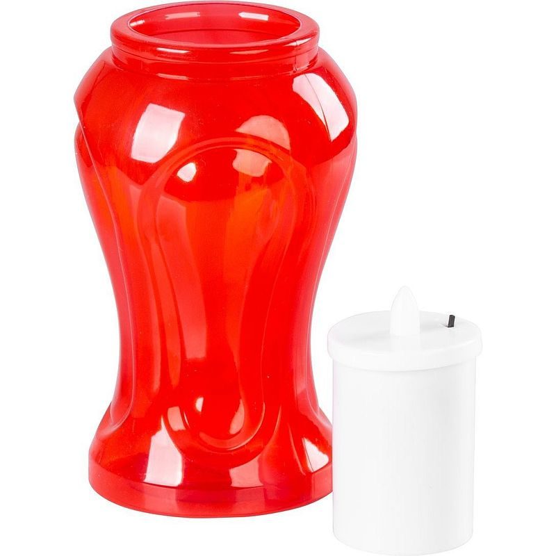 KAHAN S LED SVÍČKOU ČERVENÝ, 17CM MAGICHOME TG-26, NA HROB, (SOUČÁST BALENÍ 2XAA) - SVÍČKY, SVÍCNY A JINÉ - DŮM A DOMÁCNOST, ELEKTRO..