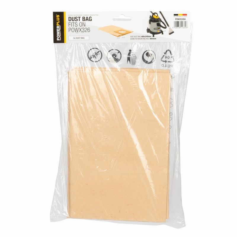 POWERPLUS POWX326A SÁČKY DO VYSAVAČE 3KS 480MM X 240MM - PŘÍSLUŠENSTVÍ PRO POWER PLUS - NÁHRADNÍ DÍLY