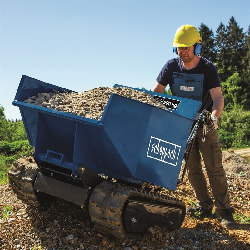 SCHEPPACH DP 5000 PÁSOVÝ PŘEPRAVNÍK 500 KG S HYDRAULICKÝM SKLÁPĚNÍM KORBY - MOTOROVÉ A AKU VOZÍKY, KOLEČKA, MINIDUMPER - STAVEBNÍ TECHNIKA