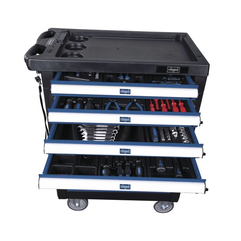 SCHEPPACH TW 1000 DÍLENSKÝ VOZÍK S NÁŘADÍM, 7 ZÁSUVEK, 263 DÍLŮ - VOZÍKY S NÁŘADÍM - DÍLNA A GARÁŽ