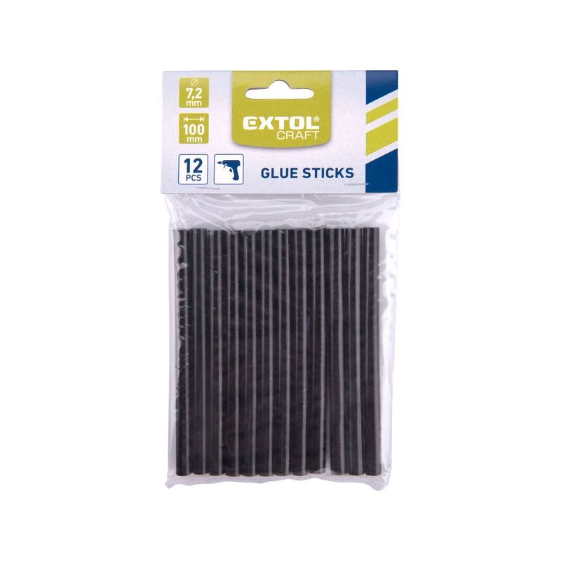 EXTOL CRAFT TYČINKY TAVNÉ, ČERNÁ BARVA, PR.7,2X100MM, 12KS, 9912 - CÍN, PÁJECÍ HROTY, TAVNÉ TYČINKY - PŘÍSLUŠENSTVÍ