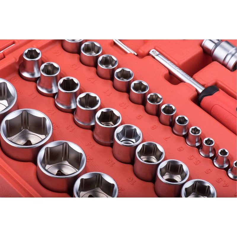 EXTOL PREMIUM HLAVICE NÁSTRČNÉ, SADA 94KS, 1/4", 1/2", CRV/S2, 8818337 - GOLA SADY - RUČNÍ NÁŘADÍ