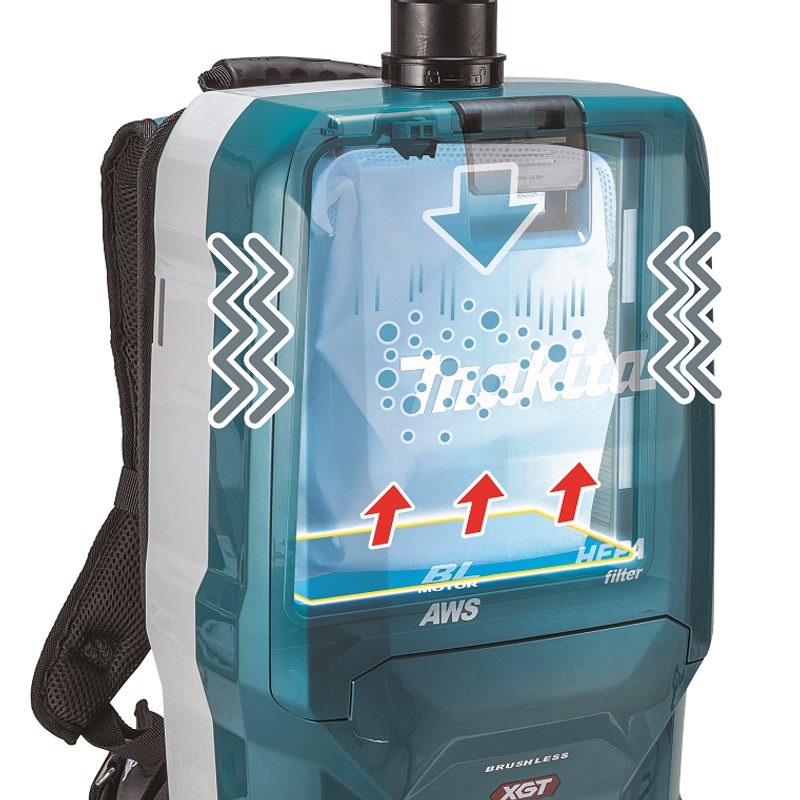 MAKITA VC012GZ01 - AKU-VYSAVAČ ZÁDOVÝ S AWS LI-ION XGT 40V,BEZ AKU Z - AKU VYSAVAČE, FUKARY - AKU NÁŘADÍ