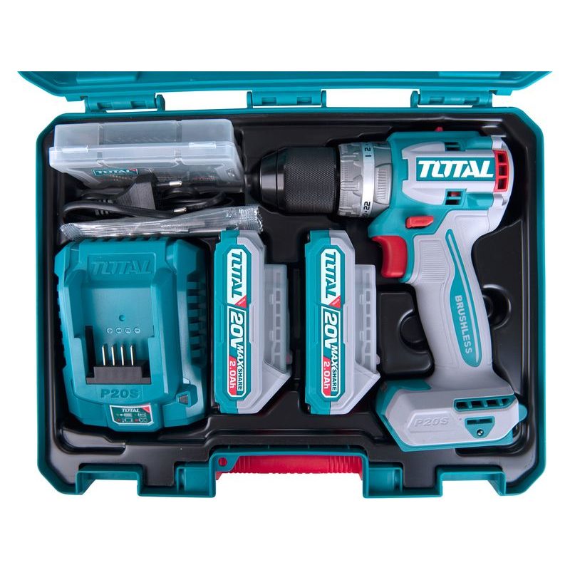 TOTAL VRTACÍ ŠROUBOVÁK AKU S PŘÍKLEPEM, BRUSHLESS, 20V LI-ION (2X), INDUSTRIAL, TIDLI20602E - PŘÍKLEPOVÝ ŠROUBOVÁK 18V - 20V - AKU NÁŘADÍ