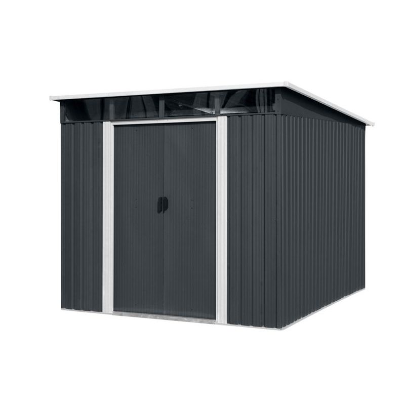 RIWALL PRO RMSP 9X8 ANTHRACITE LUX ZAHRADNÍ DOMEK KOVOVÝ 2,4 X 2,8 M S PULTOVOU STŘECHOU ANTRACIT - ZAHRADNÍ DOMKY - DŮM A DOMÁCNOST, ELEKTRO..
