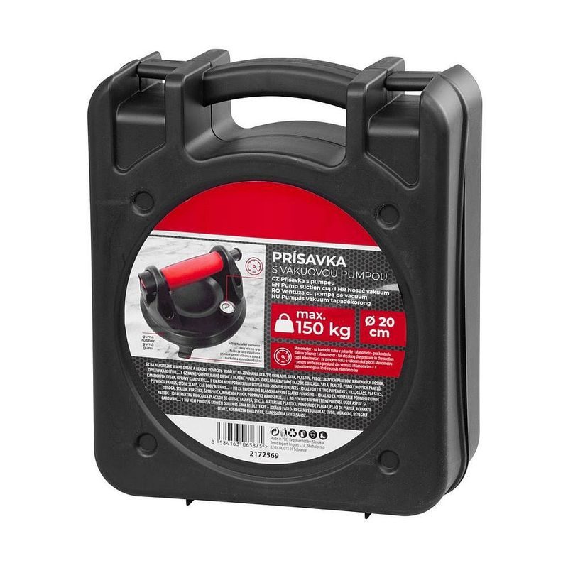 DRŽÁK NA SKLO S MANOMETREM, 1 PŘÍSAVKA, NOSNOST 150KG - PŘÍSAVKY NA SKLO - DÍLNA A GARÁŽ