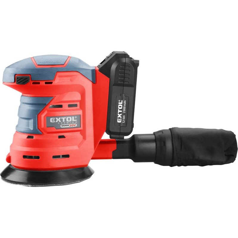 EXTOL PREMIUM BRUSKA EXCENTRICKÁ AKU SHARE20V, 125MM, 20V LI-ION, 2AH, 8891846 - AKU EXCENTRICKÉ BRUSKY - AKU NÁŘADÍ