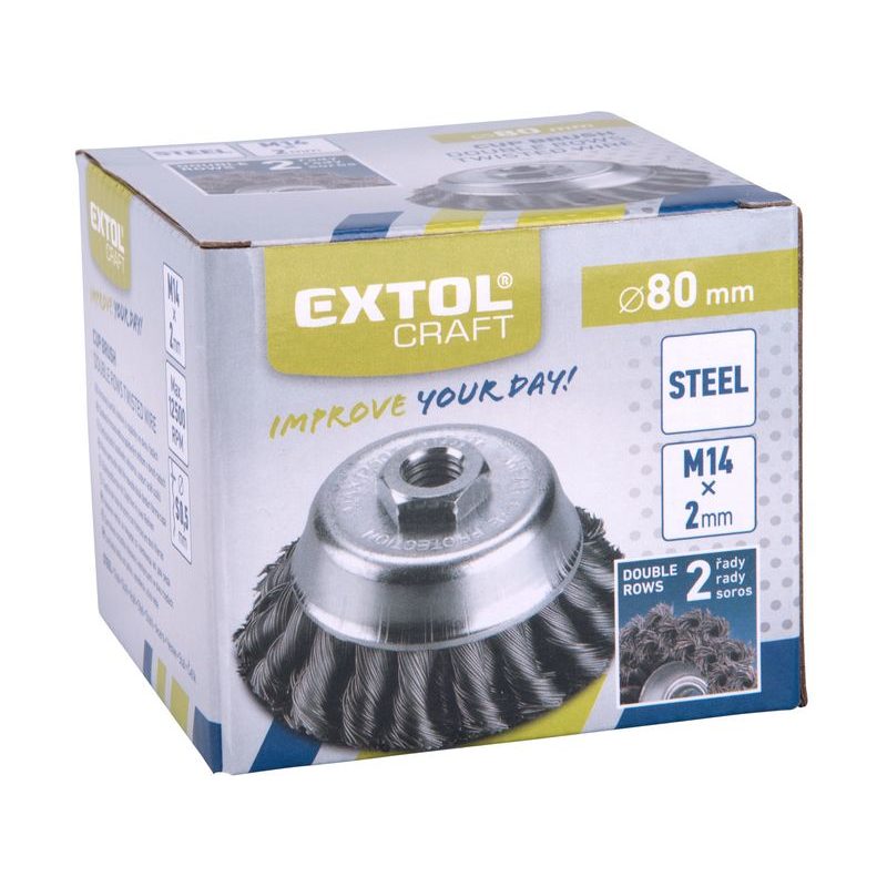 EXTOL CRAFT KARTÁČ HRNKOVÝ COPÁNKOVÝ, O 80MM, 17009 - KARTÁČE NA BRUSKU - PŘÍSLUŠENSTVÍ