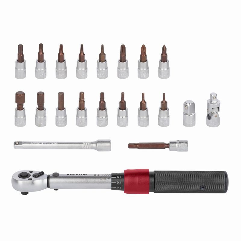 KREATOR KRTH31001 MOMENTOVÝ KLÍČ SET 21 KS 1/4" 2-20NM - MOMENTOVÉ KLÍČE A NÁSOBIČE - RUČNÍ NÁŘADÍ