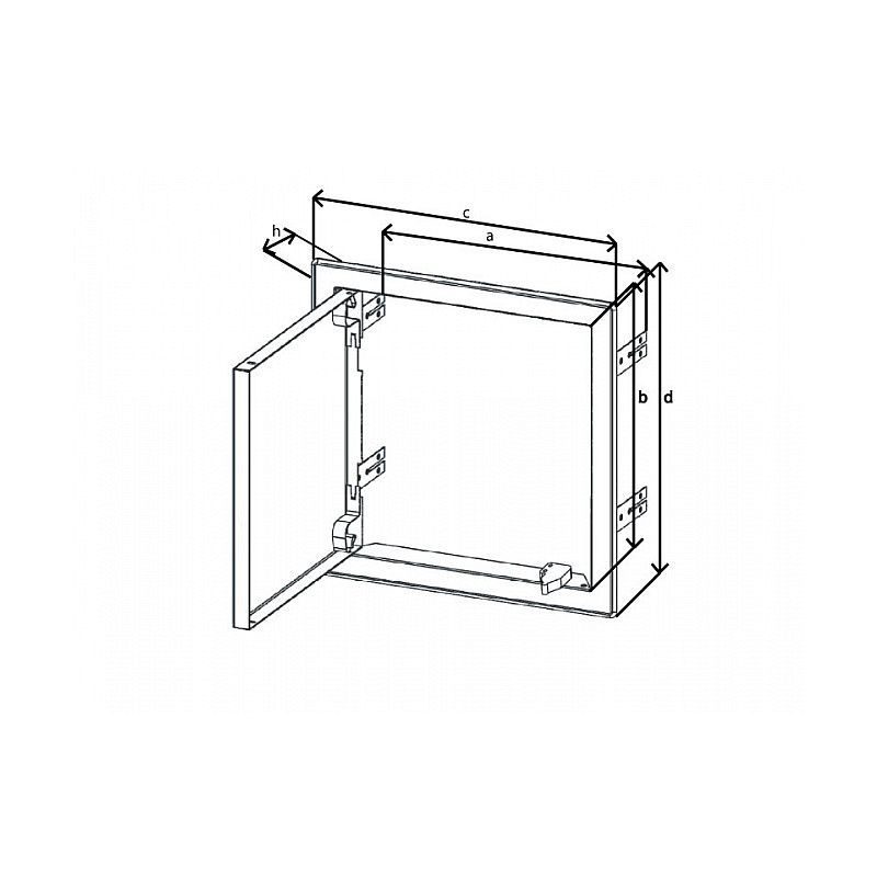 REVIZNÍ DVÍŘKA KOVOVÁ 150X150 S TLAČNÝM ZÁMKEM BÍLÁ - REVIZNÍ A VANOVÁ DVÍŘKA - DŮM A DOMÁCNOST, ELEKTRO..