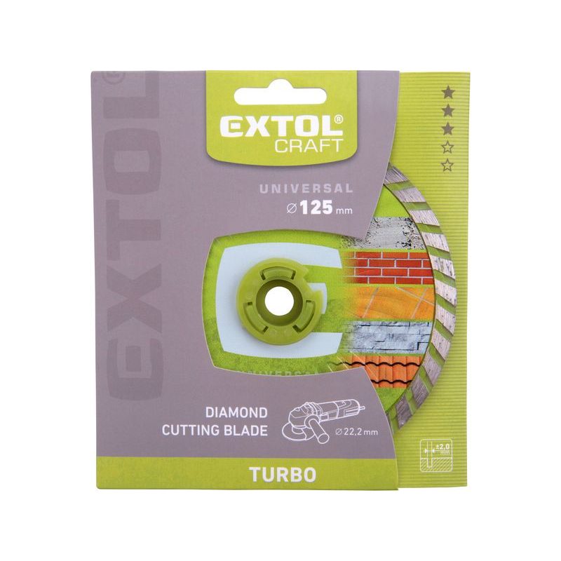EXTOL CRAFT ZRUŠENO! NAHRAZENO VÝROBKEM 903052 KOTOUČ DIAMANTOVÝ ŘEZNÝ, TURBO - SUCHÉ I MOKRÉ ŘEZÁNÍ, O 125X22,2X2MM, 108852 - DIA KOTOUČ 125 MM - PŘÍSLUŠENSTVÍ