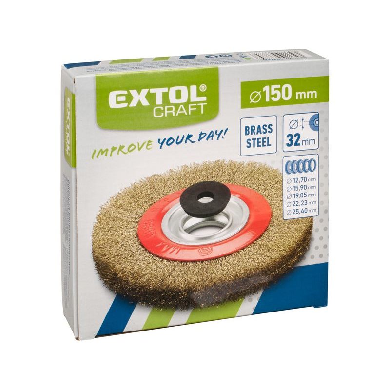 EXTOL CRAFT KARTÁČ OKRUŽNÍ POMOSAZENÝ, O 150MM, 17018 - KARTÁČE NA BRUSKU - PŘÍSLUŠENSTVÍ