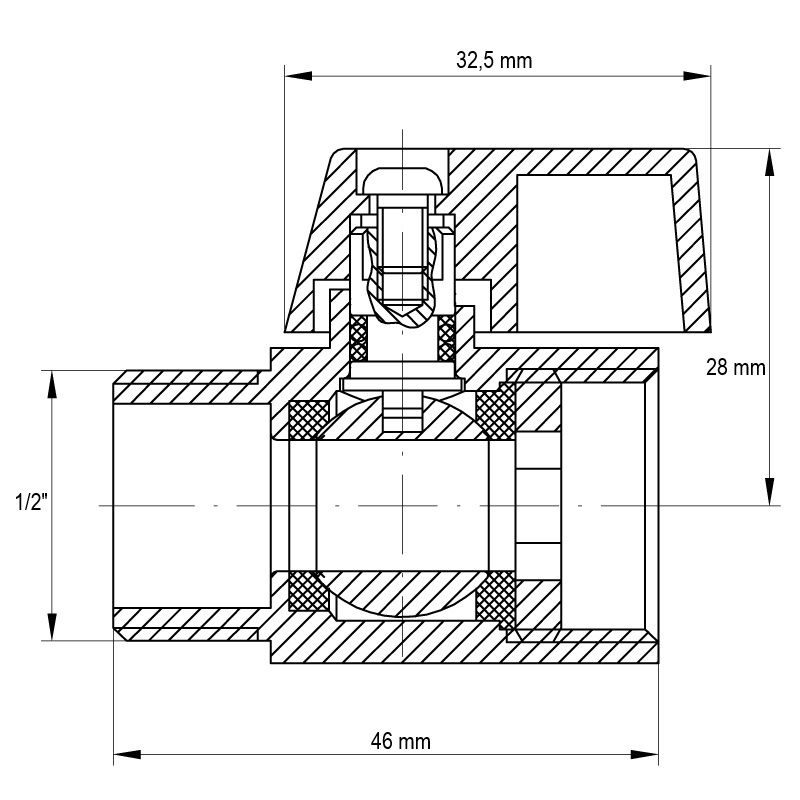 KOHOUT KULOVÝ „MINI“, KR.401 1/2"FM | KR.401 1/2"FM PROCRAFT - PŘÍSLUŠENSTVÍ (KOHOUTY, ŠROUBENÍ,...) - SANITA