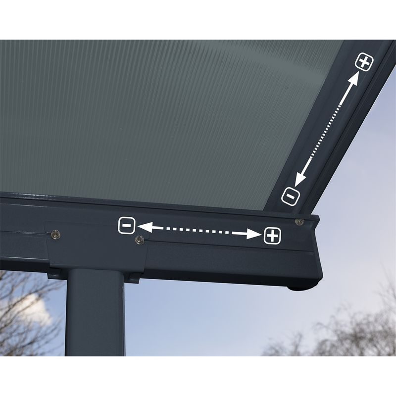 PALRAM - CANOPIA CAPRI 3000 ANTRACIT 3 X 3 HLINÍKOVÁ (MONTOVANÁ) PERGOLA - PERGOLY - DŮM A DOMÁCNOST, ELEKTRO..