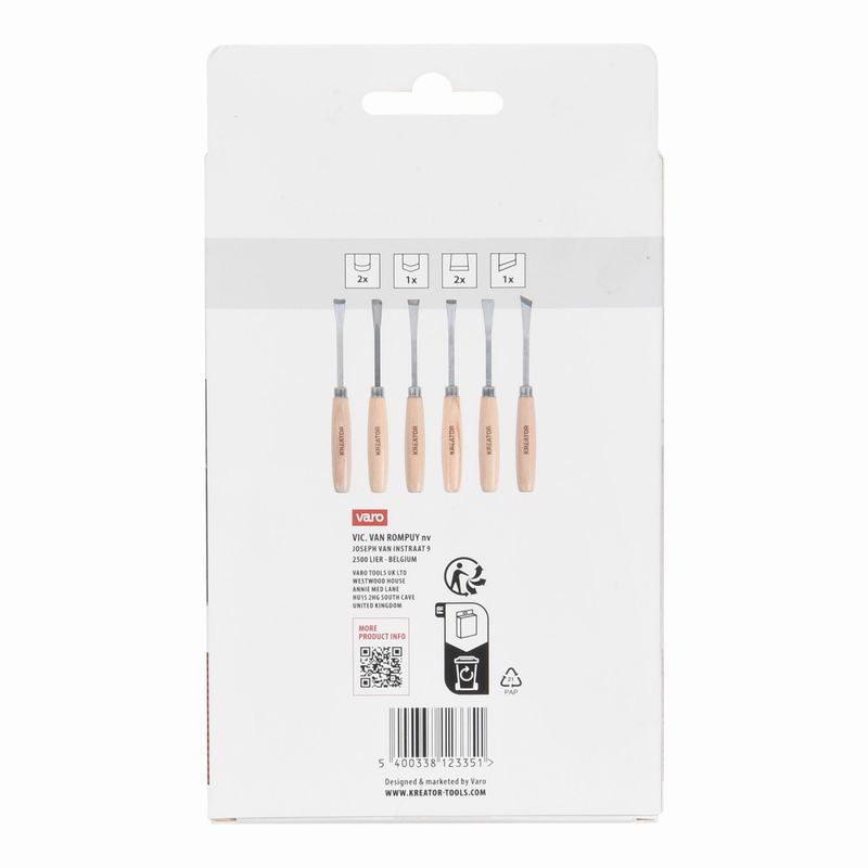 KREATOR KRTH23203 MINI ŘEZBÁŘSKÉ NOŽÍKY / DLÁTA 6KS - DLÁTA - RUČNÍ NÁŘADÍ