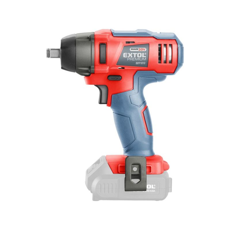 EXTOL PREMIUM UTAHOVÁK RÁZOVÝ 1/2" AKU SHARE20V, 180NM, 20V LI-ION, BEZ BATERIE A NABÍJEČKY, 8891811 - UTAHOVÁK BEZ AKU 18V - AKU NÁŘADÍ