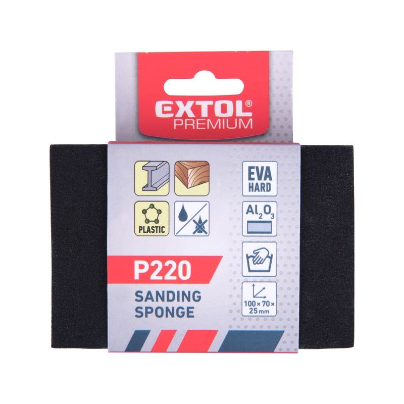 EXTOL PREMIUM BRUSNÁ HOUBA, 100X70X25MM, P220, ČTYŘSTRANNÁ, ABRAZIVO-KORUND, 8803668 - KARTÁČE, BRUSNÉ HOUBY - RUČNÍ NÁŘADÍ