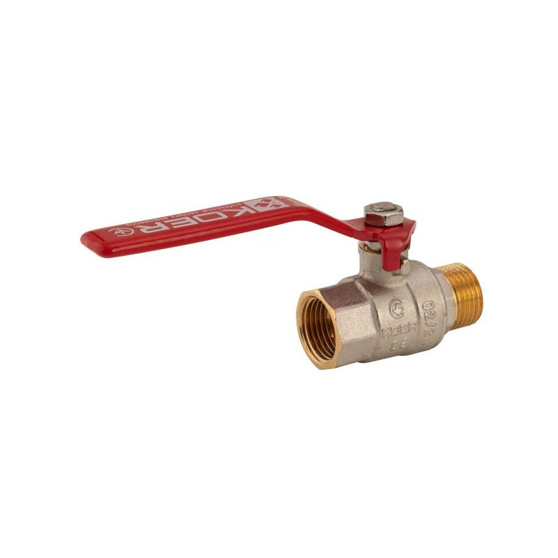 KULOVÝ KOHOUT PÁKOVÝ ČERVENÝ, KR.215 1/2"FM | KR.215 1/2"FM PROCRAFT - PŘÍSLUŠENSTVÍ (KOHOUTY, ŠROUBENÍ,...) - SANITA