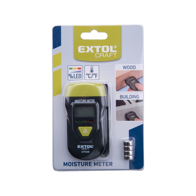 EXTOL CRAFT VLHKOMĚR PRO MĚŘENÍ VLHKOSTI DŘEVA, OMÍTKY A PODOBNÝCH MATERIÁLŮ, 417440 - MĚŘIČE VLHKOSTI - MĚŘÍCÍ TECHNIKA
