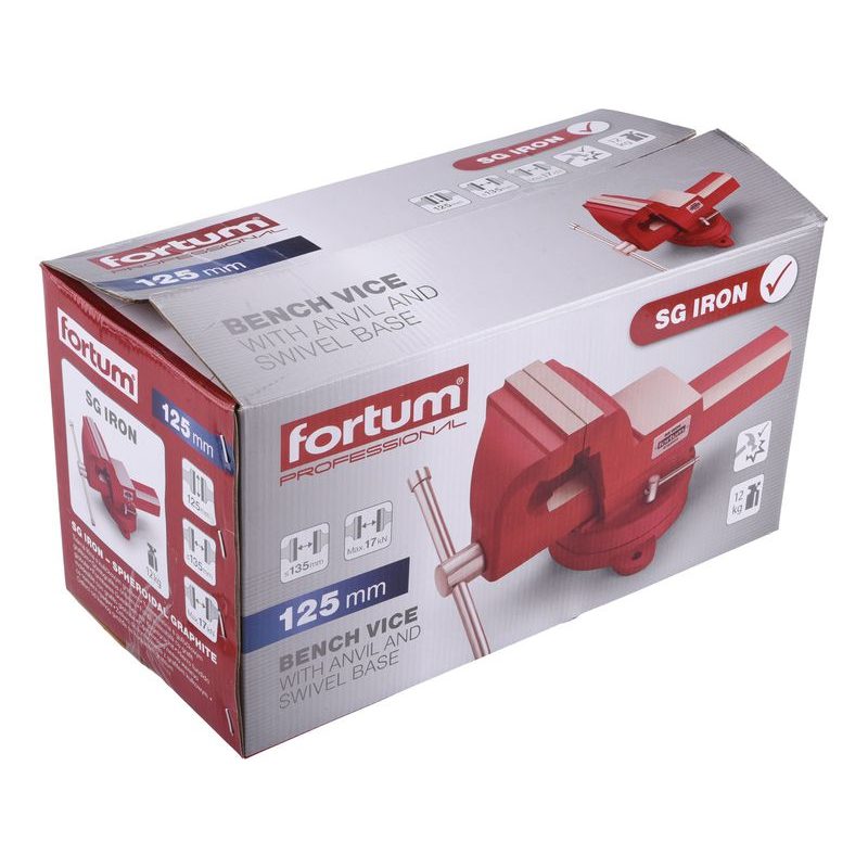 FORTUM SVĚRÁK OTOČNÝ S KOVADLINOU, 125MM, SG IRON, 4752623 - SVĚRÁKY - DÍLNA A GARÁŽ