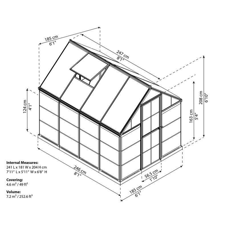 PALRAM - CANOPIA HYBRID 6X8 POLYKARBONÁTOVÝ SKLENÍK - SKLENÍK, FOLIOVNÍK - ZAHRADA