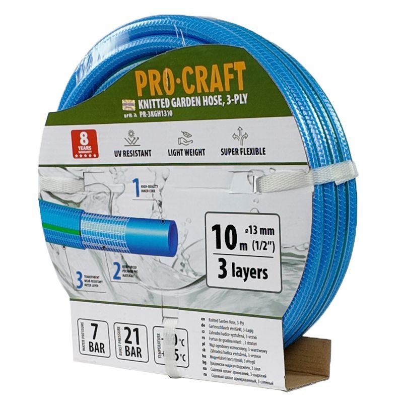 ZAHRADNÍ HADICÍ PROCRAFT PR-3KGH1310 3 VRSTVY, 1/2" 10M | PR-3KGH1310 PROCRAFT - HADICE 1/2" - ZAHRADA