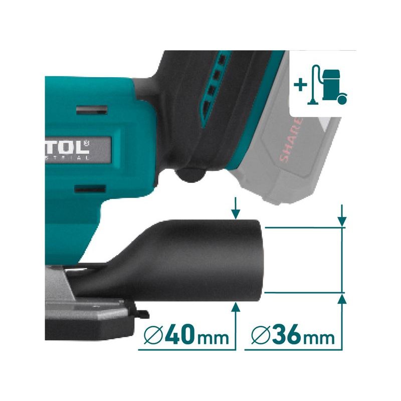 EXTOL INDUSTRIAL PILA PŘÍMOČARÁ AKU SHARE20V, BRUSHLESS, BEZ BATERIE A NABÍJEČKY, 8791825 - AKU PŘÍMOČARÉ PILY - AKU NÁŘADÍ