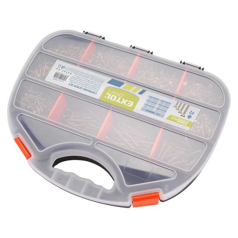 EXTOL CRAFT VRUTY PZ DO DŘEVA 12 ROZMĚRŮ, SADA 2000KS, 1441 - VRUTY DO DŘEVA - PŘÍSLUŠENSTVÍ