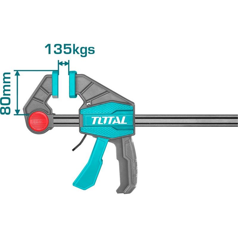 TOTAL SVORKA RYCHLOUPÍNACÍ, 600MM, INDUSTRIAL, THT1346802 - JEDNORUČNÍ SVĚRKY - RUČNÍ NÁŘADÍ