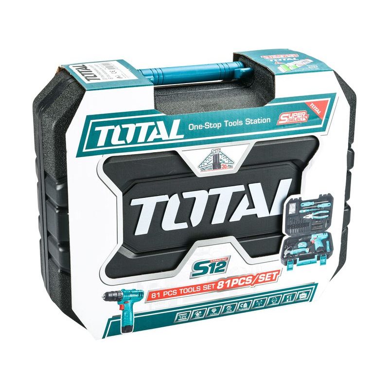 TOTAL VRTACÍ ŠROUBOVÁK AKU 12V LI-ION S NÁŘADÍM, SADA 81KS, THKTHP10812 - AKU VRTAČKY - ŠROUBOVÁKY - ELEKTRICKÉ NÁŘADÍ
