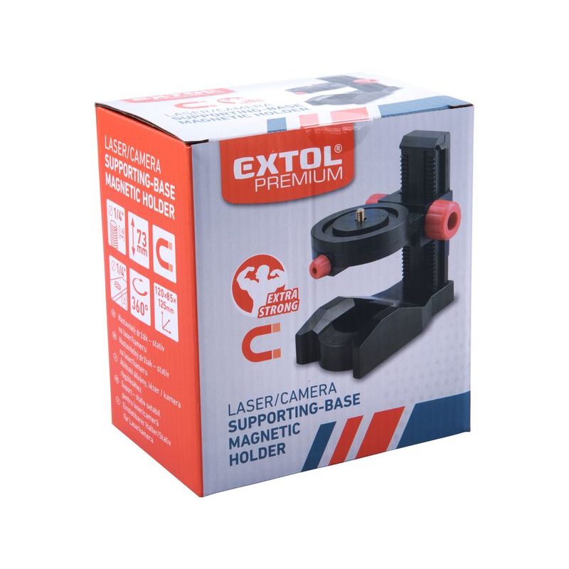 EXTOL PREMIUM DRŽÁK-STATIV NASTAVITELÝ, MAGNETICKÝ NA LASER/KAMERU, 1/4" ŠROUB, 8823920 - STATIVY - MĚŘÍCÍ TECHNIKA