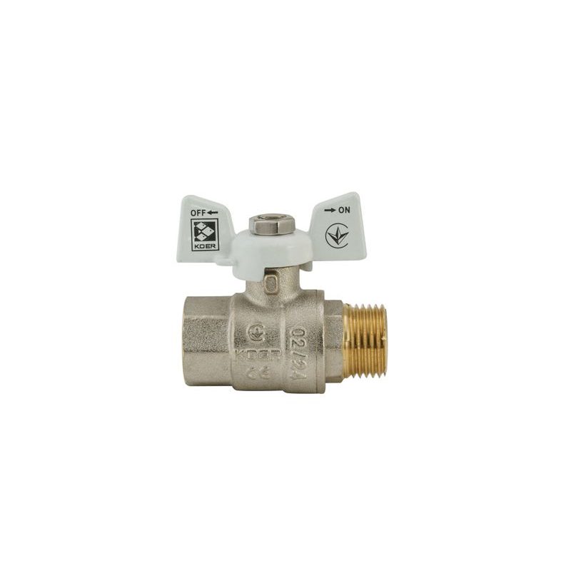 KULOVÝ KOHOUT MOTÝL, BÍLÝ, KR.218.W 1/2"FM | KR.218.W 1/2"FM PROCRAFT - PŘÍSLUŠENSTVÍ (KOHOUTY, ŠROUBENÍ,...) - SANITA