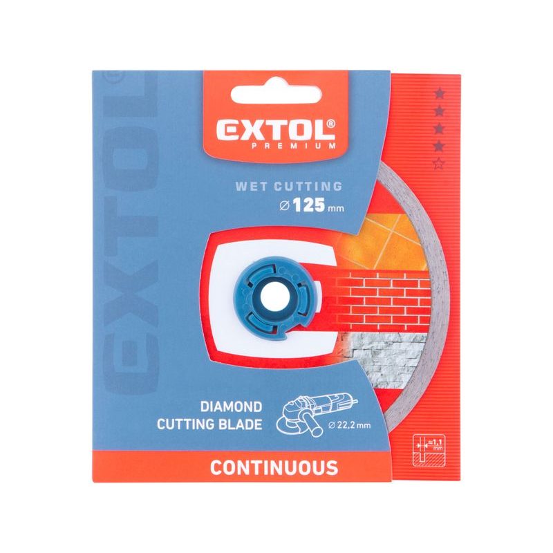 EXTOL PREMIUM KOTOUČ DIAMANTOVÝ ŘEZNÝ CELOOBV. EXTRA TENKÝ - MOKRÉ ŘEZÁNÍ, O 125X22,2X1,1MM, 8803022 - DIA KOTOUČ 125 MM - PŘÍSLUŠENSTVÍ