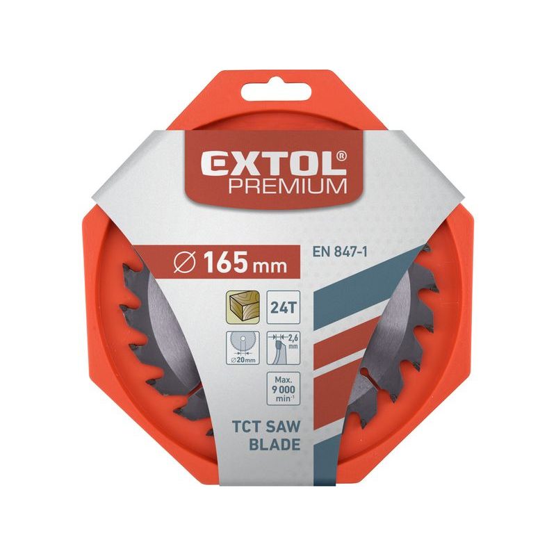 EXTOL PREMIUM KOTOUČ PILOVÝ S SK PLÁTKY, O 165X2,6X20MM, 24T, 8803217 - PRŮMĚR 150, 160 A 165 - PŘÍSLUŠENSTVÍ