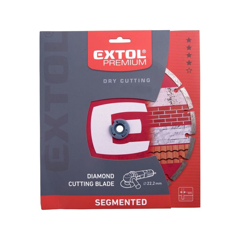 EXTOL PREMIUM KOTOUČ DIAMANTOVÝ ŘEZNÝ SEGMENTOVÝ - SUCHÉ ŘEZÁNÍ, O 180X22,2X2,5MM, 108714 - DIA KOTOUČ 180 MM - PŘÍSLUŠENSTVÍ