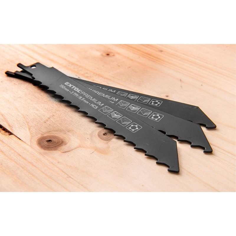 EXTOL PREMIUM PLÁTKY DO PILY OCASKY 3KS, 200X19X1,25MM, HCS, 8806101 - DŘEVO, STAVEBNÍ DŘEVO A TVRDÉ PLASTY - PŘÍSLUŠENSTVÍ