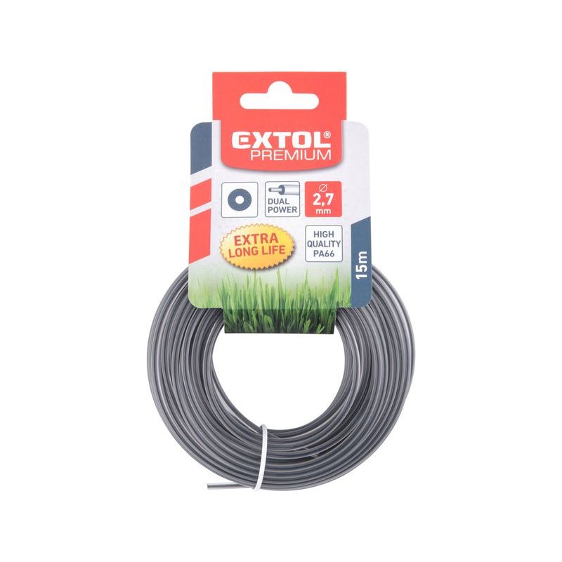 EXTOL PREMIUM ŽACÍ STRUNA DO SEKAČKY S JÁDREM, KRUHOVÝ PROFIL, 2,7MM, 15M, PA66, 8870906 - 2,7MM - ZAHRADA