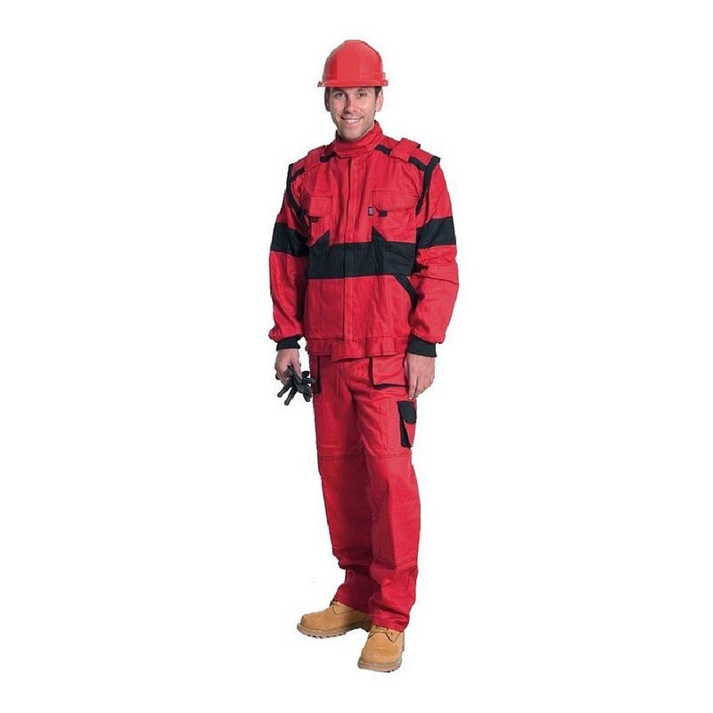 KALHOTY DO PASU CXS LUXY JOSEF, PÁNSKÉ, ČERVENO-ČERNÉ, VEL. 46 - PRACOVNÍ KALHOTY - PŘÍSLUŠENSTVÍ