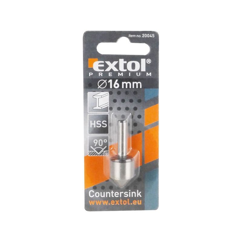 EXTOL PREMIUM ZÁHLUBNÍK DO VRTAČKY 90°, O 16MM, HSS-4341, 20045 - ZÁHLUBNÍKY - PŘÍSLUŠENSTVÍ