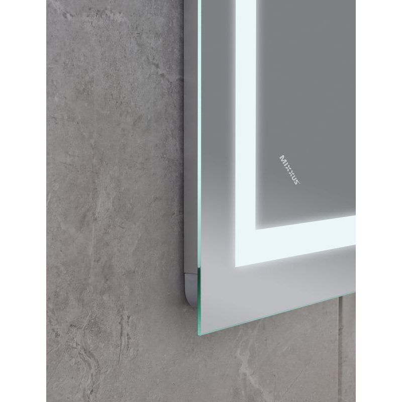 KOUPELNOVÉ ZRCADLO S LED OSVĚTLENÍM, PROTIZAMLŽOVACÍ FUNKCÍ, REGULACÍ JASU A HODINKAMI, MR02-80×80 W | MR02-80×80 WARM PROCRAFT - ZRCADLA - SANITA