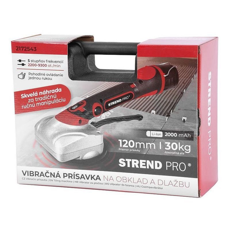 AKU PŘÍSAVKA VIBRAČNÍ NA OBKLADY/DLAŽBU, 120W, MAX. 30KG - PŘÍSAVKY NA SKLO - DÍLNA A GARÁŽ