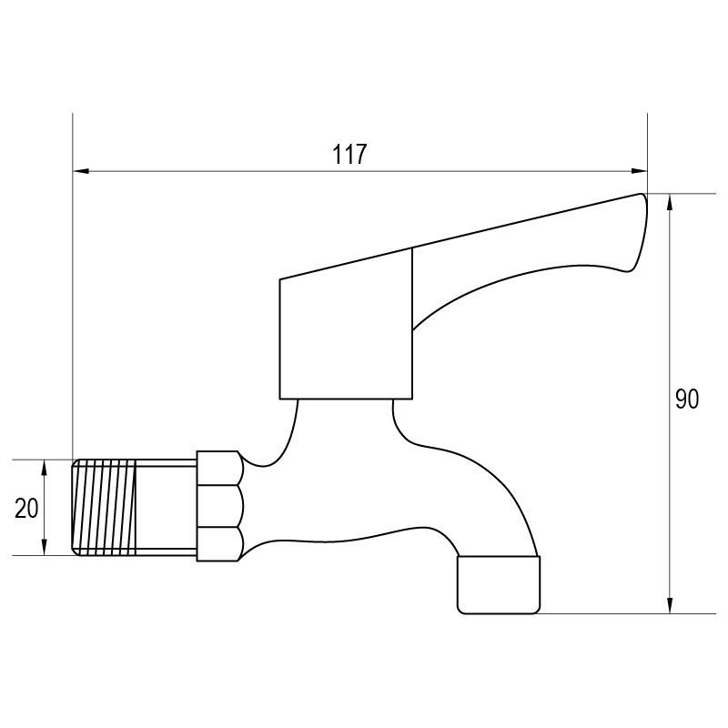 BATERIE NA STUDENOU VODU BIB-02 | BIB-02 MIXXUS - PŘÍSLUŠENSTVÍ (KOHOUTY, ŠROUBENÍ,...) - SANITA