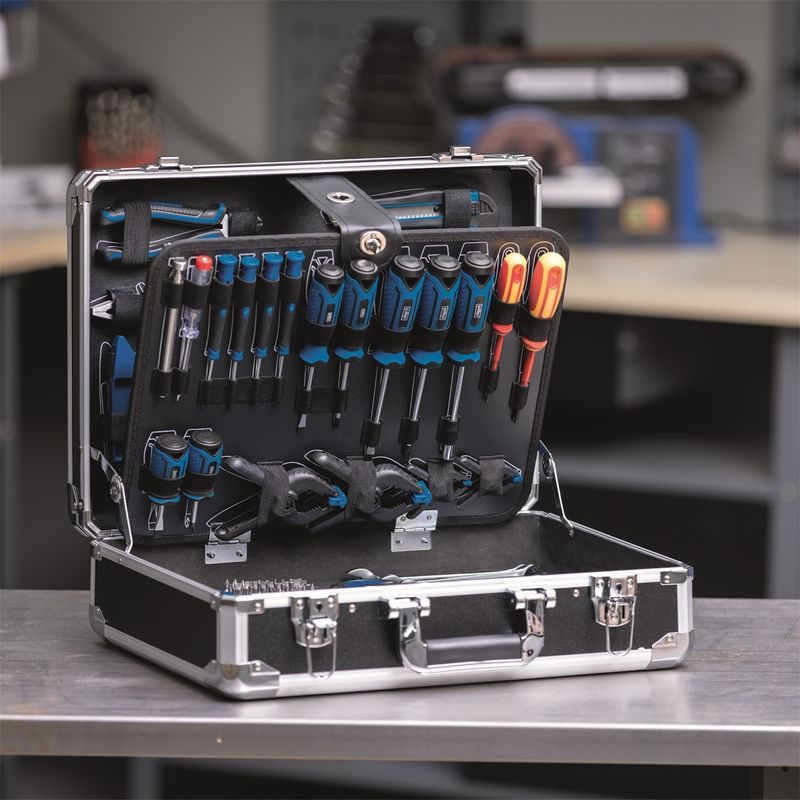 SCHEPPACH TB 200 HLINÍKOVÝ KUFR S NÁŘADÍM, 141 DÍLŮ - SADY NÁŘADÍ - RUČNÍ NÁŘADÍ