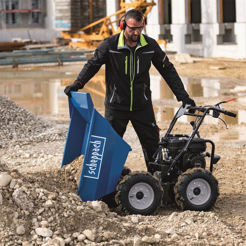 SCHEPPACH DP 3000 KOLOVÝ PŘEPRAVNÍK 4X4 S NOSNOSTÍ 300 KG A MECHANICKÝM SKLÁPĚNÍM KORBY - MOTOROVÉ A AKU VOZÍKY, KOLEČKA, MINIDUMPER - STAVEBNÍ TECHNIKA