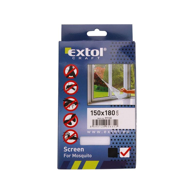 EXTOL CRAFT SÍŤ OKENNÍ PROTI HMYZU, 150X180CM, BÍLÁ, PES, 99130 - OKENNÍ SÍTĚ PROTI HMYZU - DŮM A DOMÁCNOST, ELEKTRO..