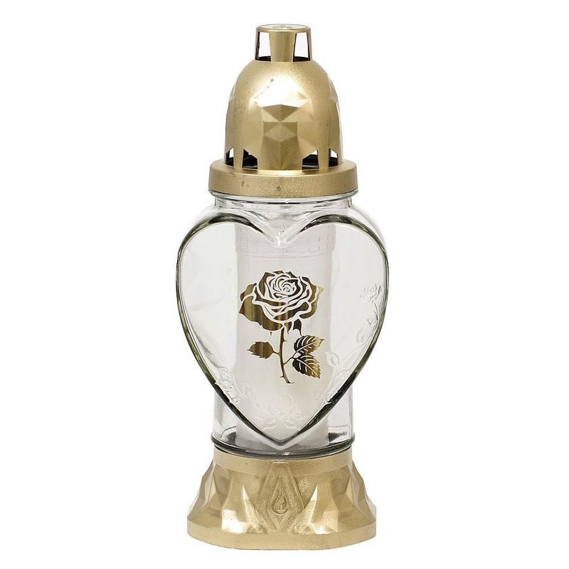 KAHAN ROSE, POZLACENÉ SKLO, MIX VZORŮ, 25,5CM, 28H - SVÍČKY, SVÍCNY A JINÉ - DŮM A DOMÁCNOST, ELEKTRO..