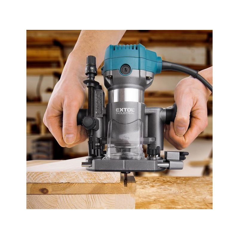 EXTOL INDUSTRIAL FRÉZKA MULTIFUNKČNÍ, 710W, KONSTANTNÍ SÍLA A OTÁČKY, POZVOLNÝ START, 8793302 - HORNÍ FRÉZKY - ELEKTRICKÉ NÁŘADÍ